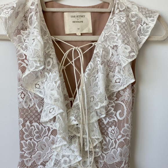 Revolve The JetSet Diaries White Lace High Low Dress Size: XS - Picture 3 of 11